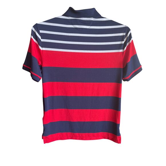 Polo Ralph Lauren Performance Shirt Boys Medium 10-12 Red White Blue Striped SS - Picture 4 of 6